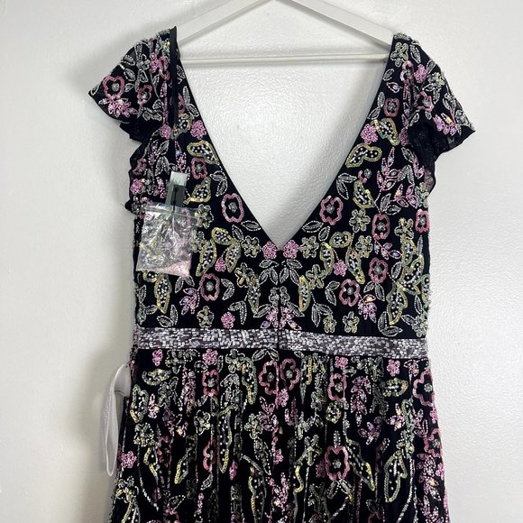 MAC DUGGAL 5353 Evening Dress in Black Multi Size 18W - Picture 8 of 10